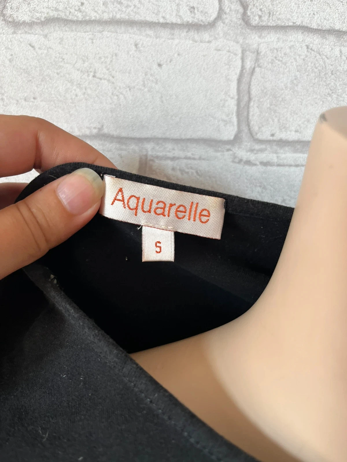 T-shirt femme Aquarelle noir – Taille 36 – Coton stretch – Très bon état – photo 3